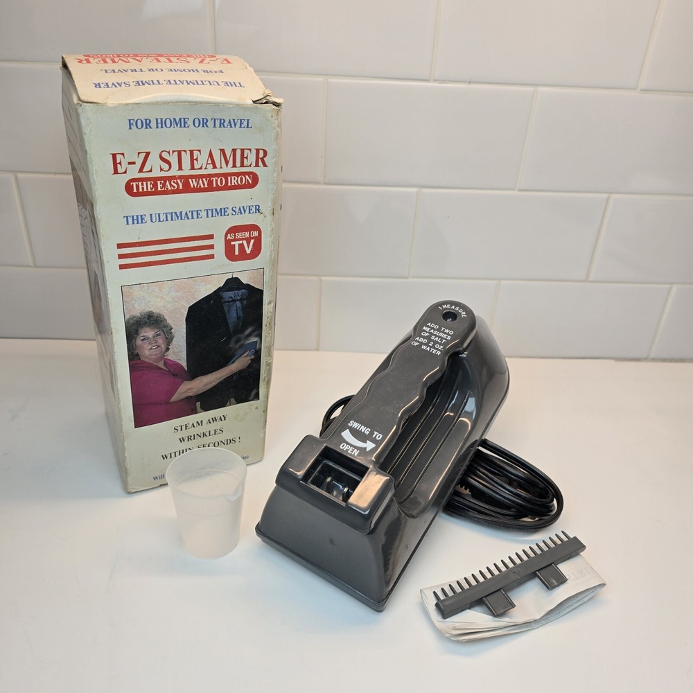 Vintage EZ Steam Travel Steamer Original Box Complete