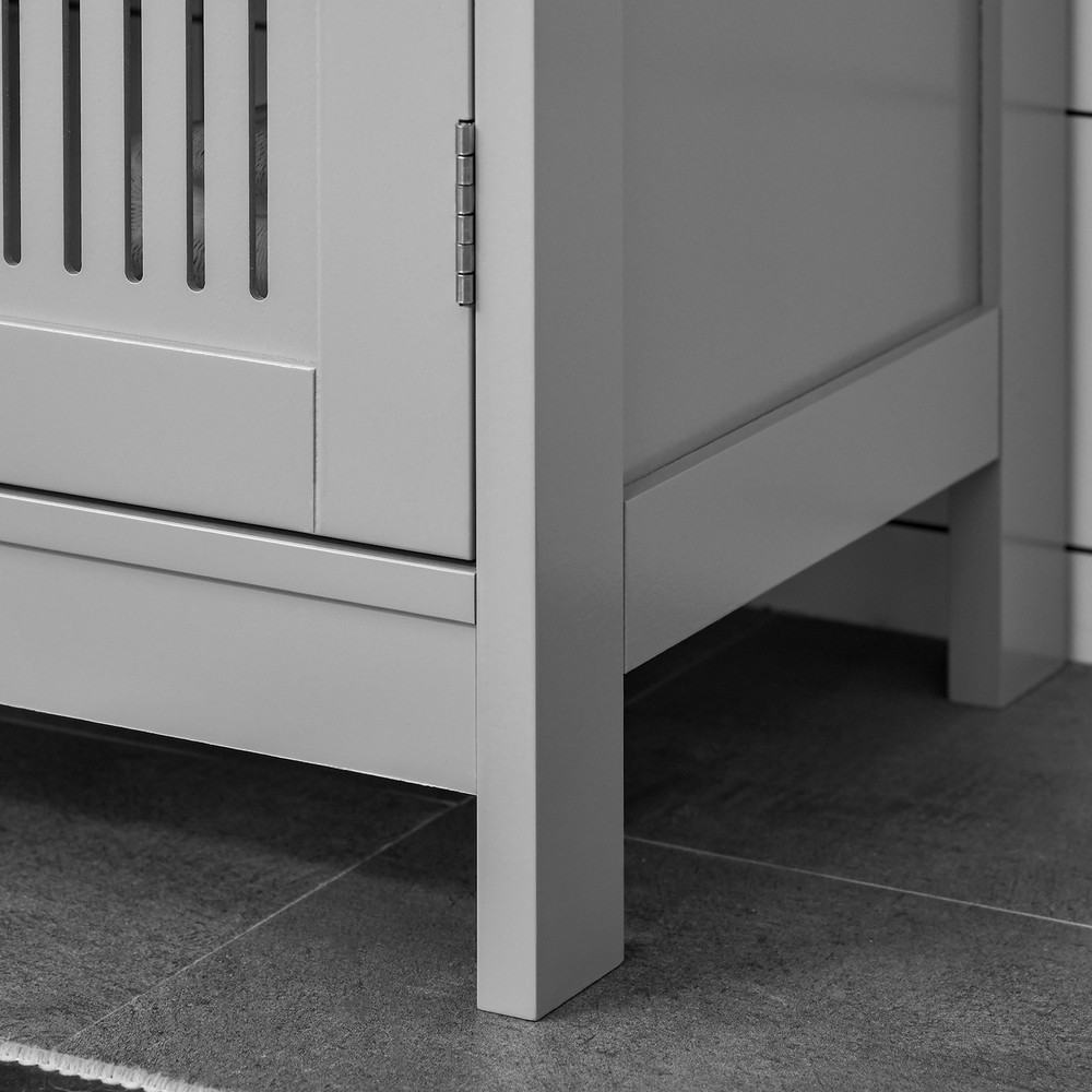 Bathroom Under Sink Cabinet Vanity Unit w/ Adjustable Storage Shelves, Grey