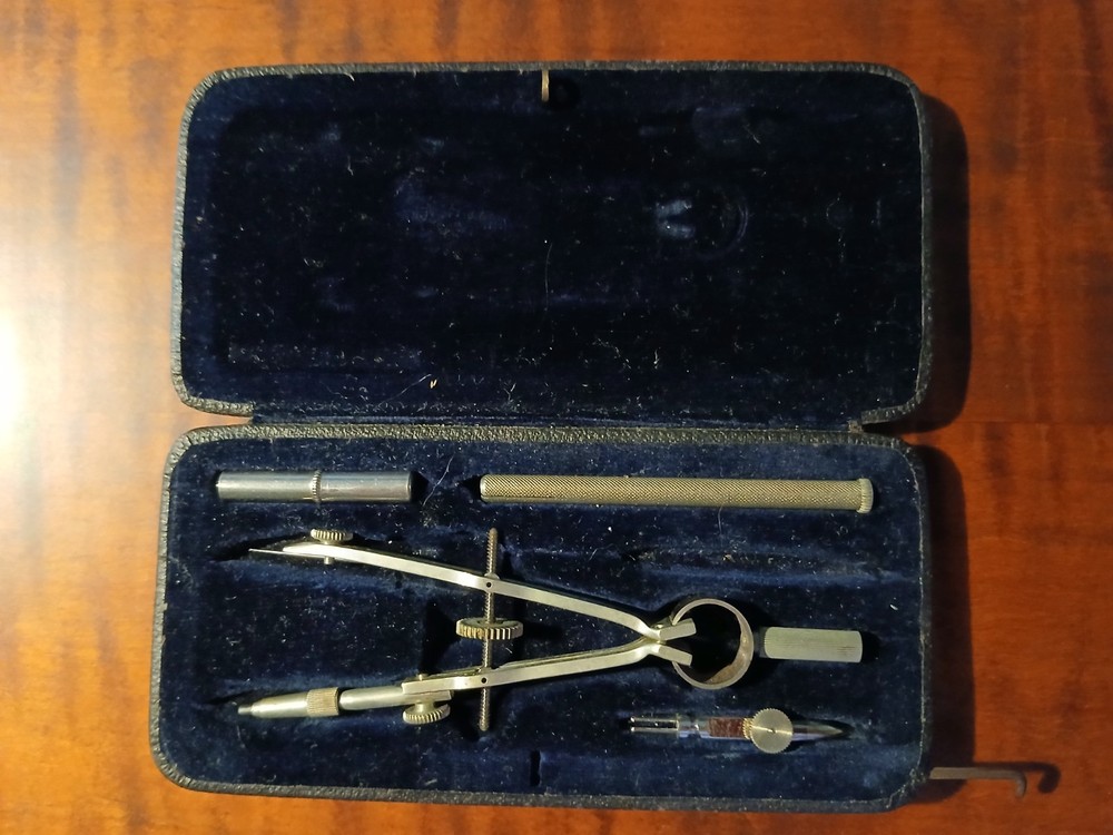 Vintage E.O.Richter Pracision Tool Set.  Compass, 4 Pieces