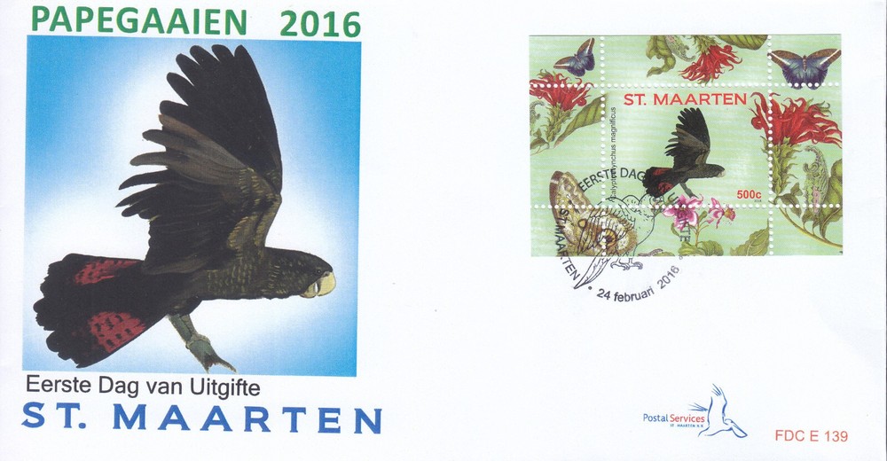 Sint Maarten Issue FDC 2016 (139) Birds - Parrots