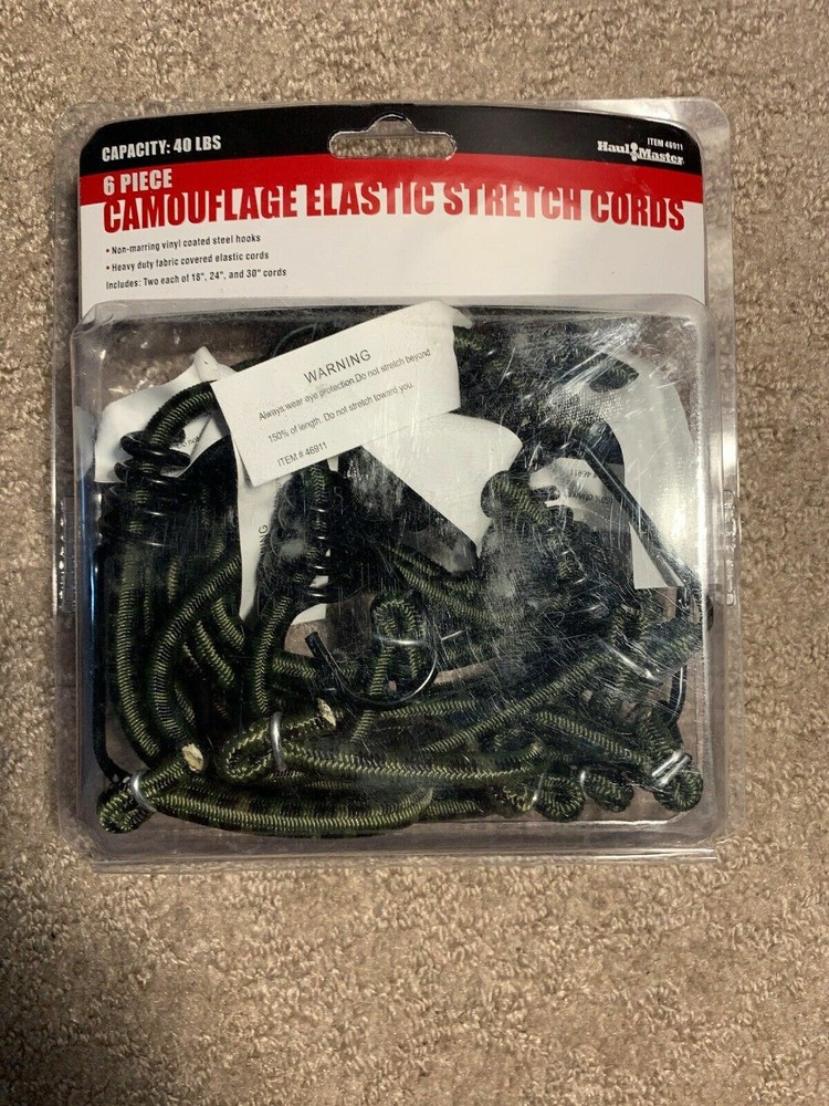 Haulmaster 6 Piece Camouflage Elastic Stretch Cords