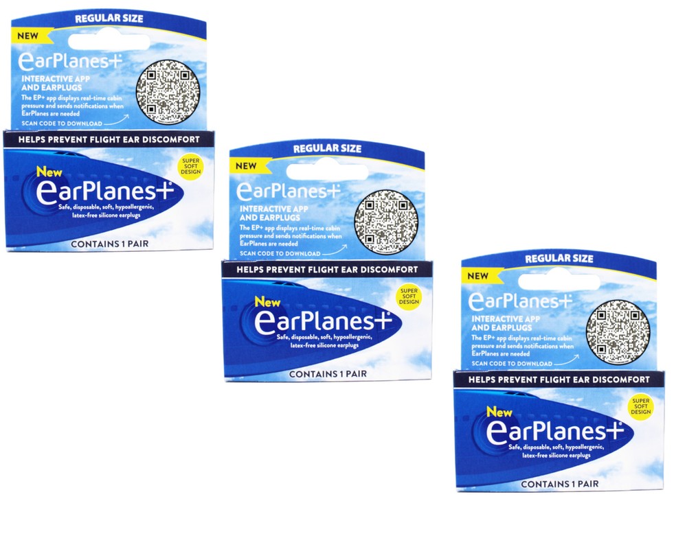 3 Pack - Earplanes Flight Ear Protection Earplugs - 1 Pair