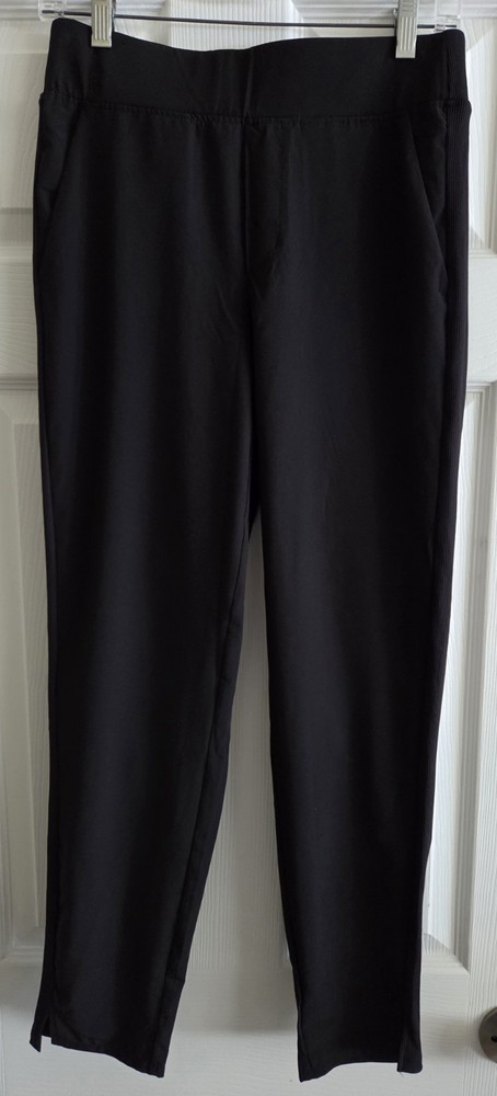 RBX Size S/P Active Ribbed Side Ankle Pants Black Pockets