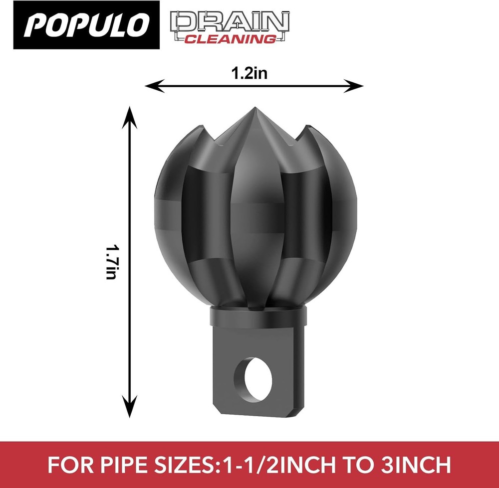 Drain Snake Attachment–Multi-Functional Cutter 1.2 Inch Diameter