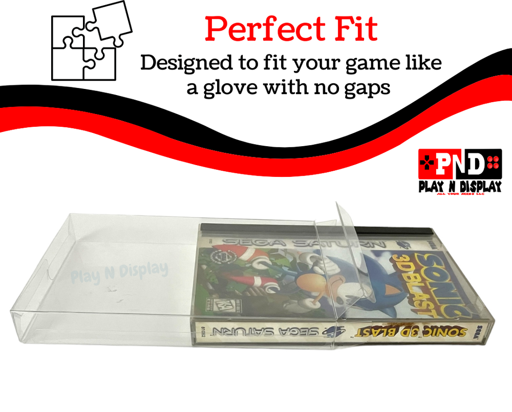 25 Sega Saturn CD PS1 Protective Sleeve Box Protector Clear Plastic Display Case