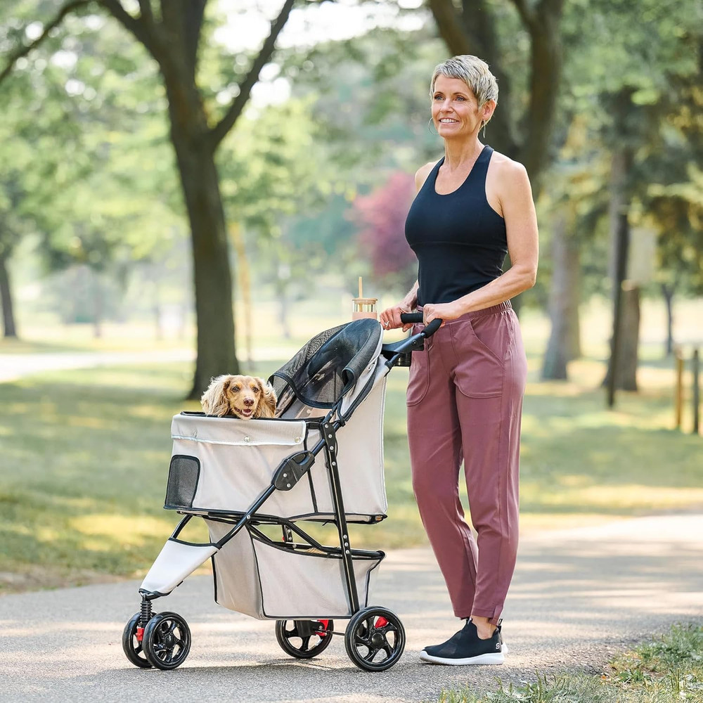 Stroller, Includes 360 Degree Front Wheel Swivel, Rear Wheel Breaks, Reflective