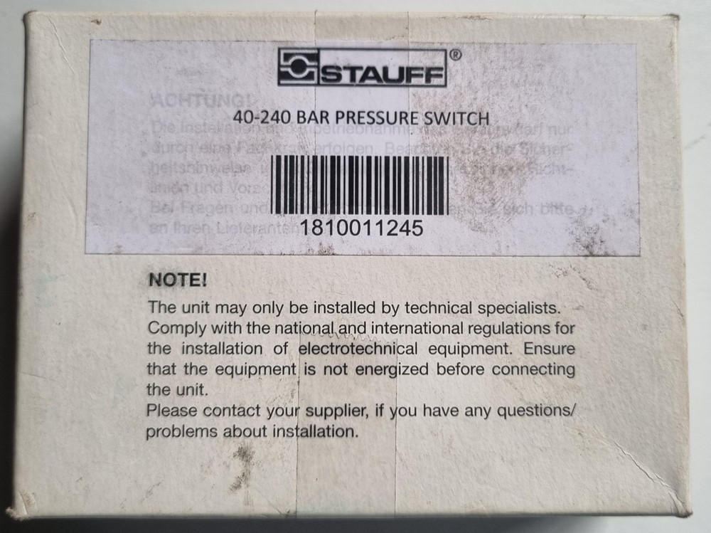 Stauff Pressure Switch 40-240 Bar