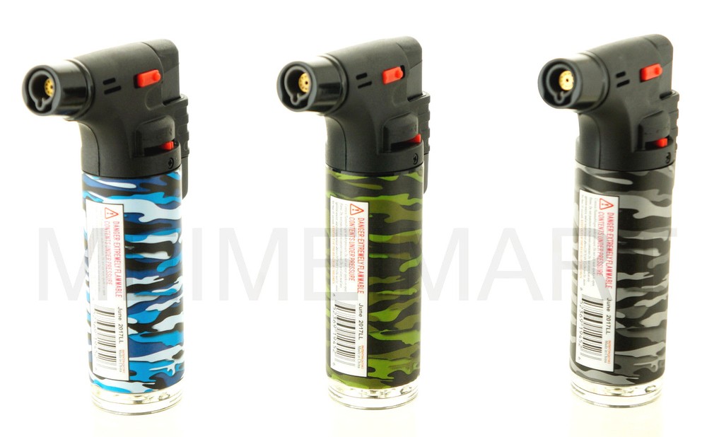Jumbo 4" Single Jet Flame Torch Gun Lighter Refillable Lockable Windproof Camo