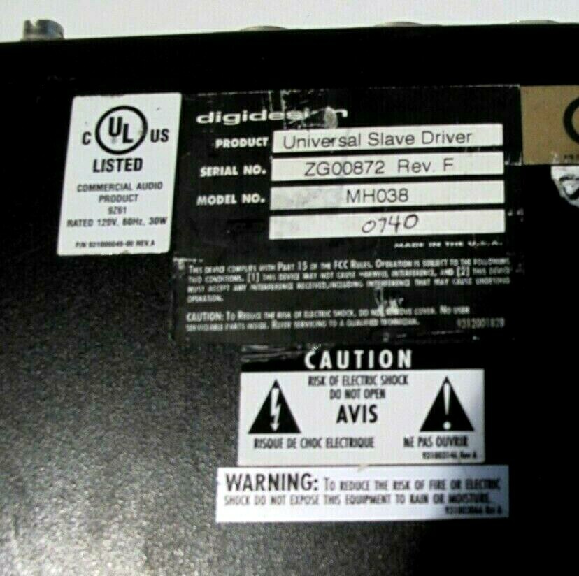 Digidesign Universal Slave Driver MH038 Rack Mountable
