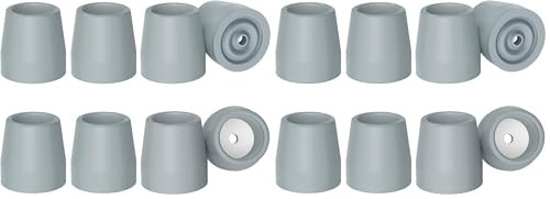 Heavy Duty Rubber Walker Tips - 8 Pcs 1" Replacement Feet for Walkers, Commodes
