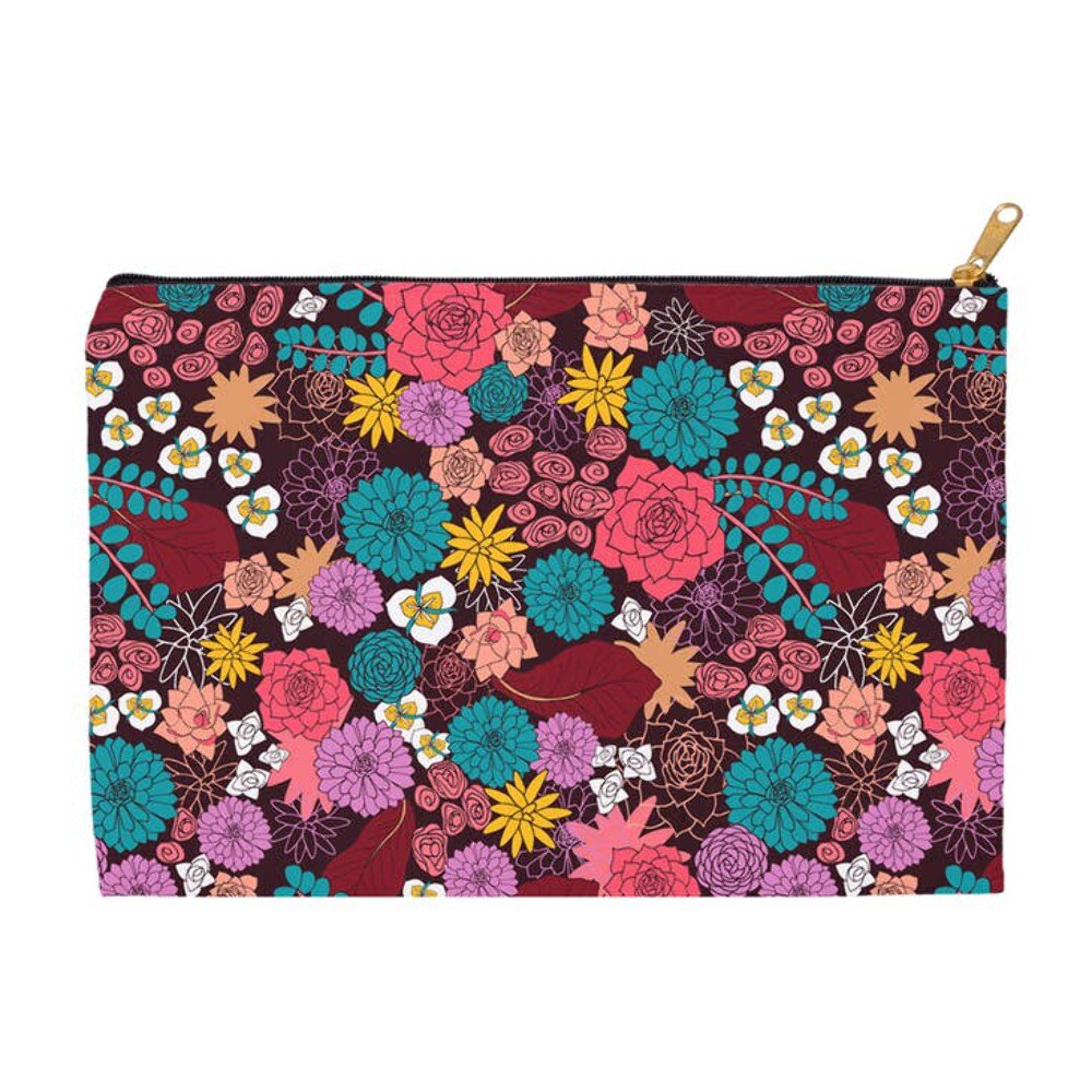 Canvas Accessory Pouch | Succulent Garden