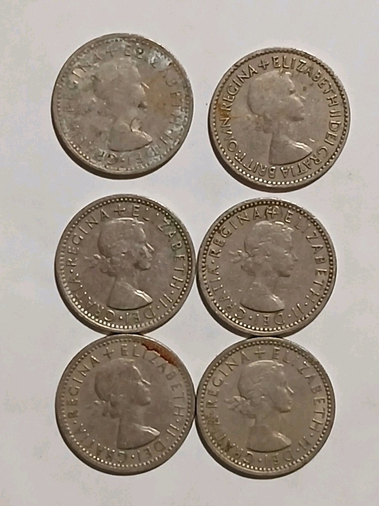 6 Sixpence Coins