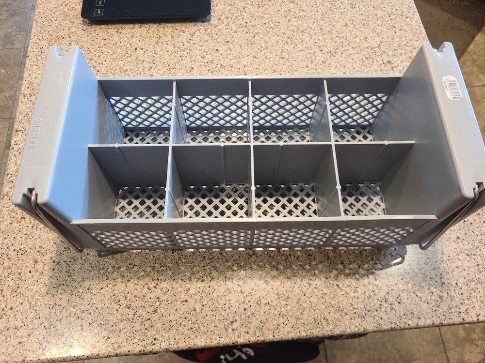 Cambro 8FB434151 Camrack Polypropylene 8-Compartment Half Flatware Basket with