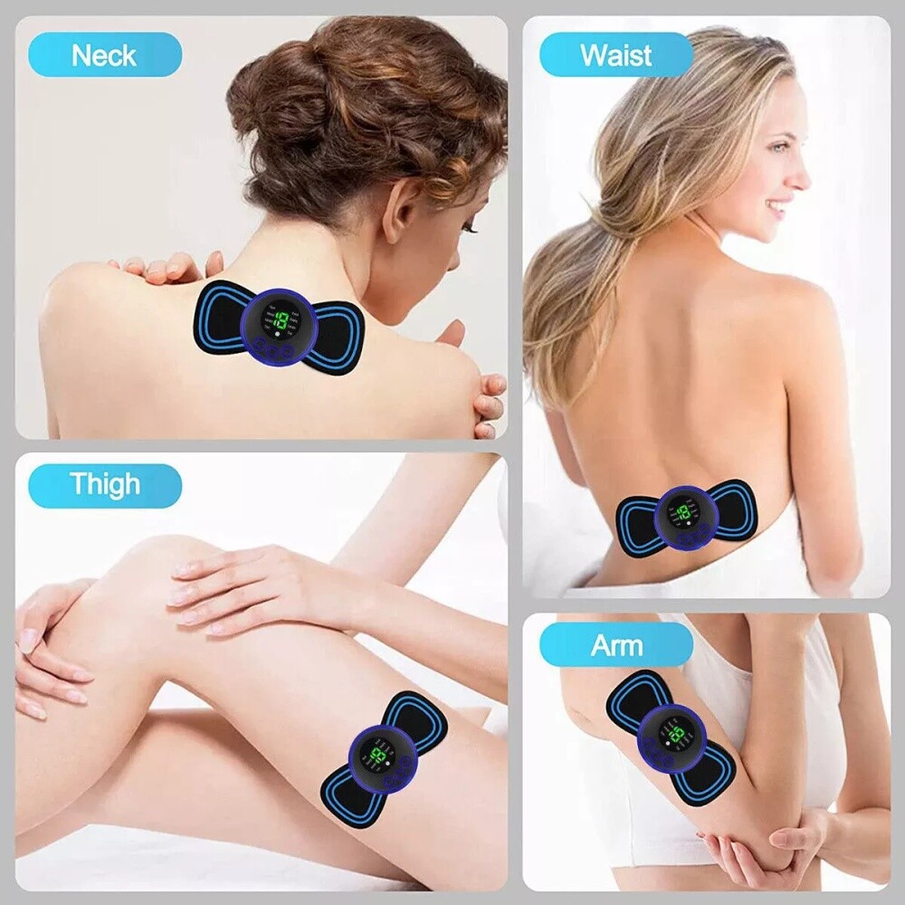 5PCS Portable Mini Electric Neck Back Massager Patch Stimulator Cervical Massage