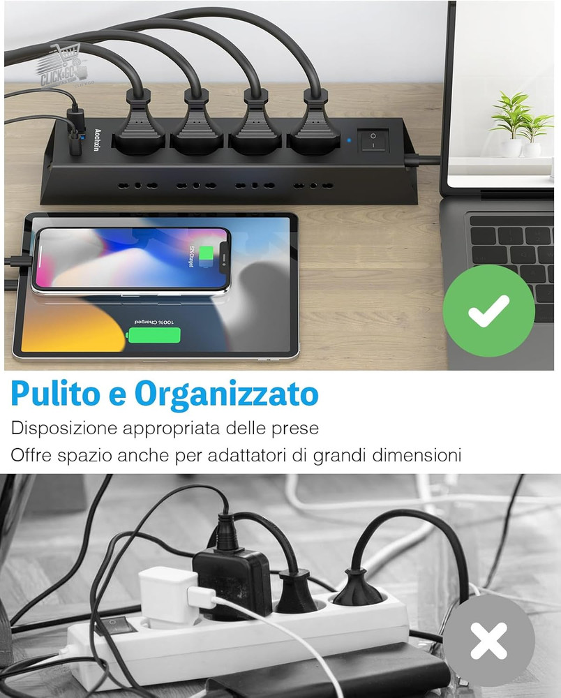 Electrical Multi-Outlet Angle Socket With 2 USB-A, 2 USB-C & 12 Sockets, Slipper Co