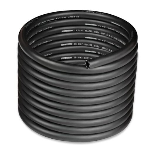 5/8" Heater Hose Coolant Radiator Straight 100PSI SAE 20R3 25FT Black 5/8 25FT