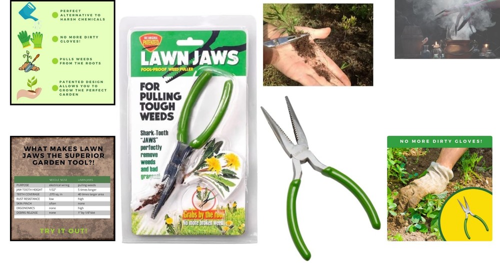 Ergonomic Sharktooth Weed Puller Tool - Effortless Root Removal for Gardeners