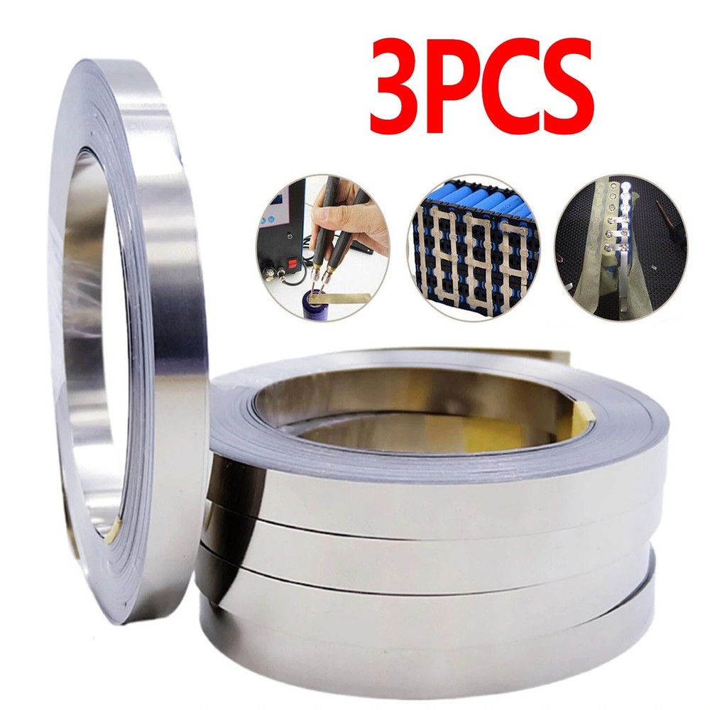3X 10M Pure Nickel Strip: Thin & Flex for Precise DIY Li Battery Weld