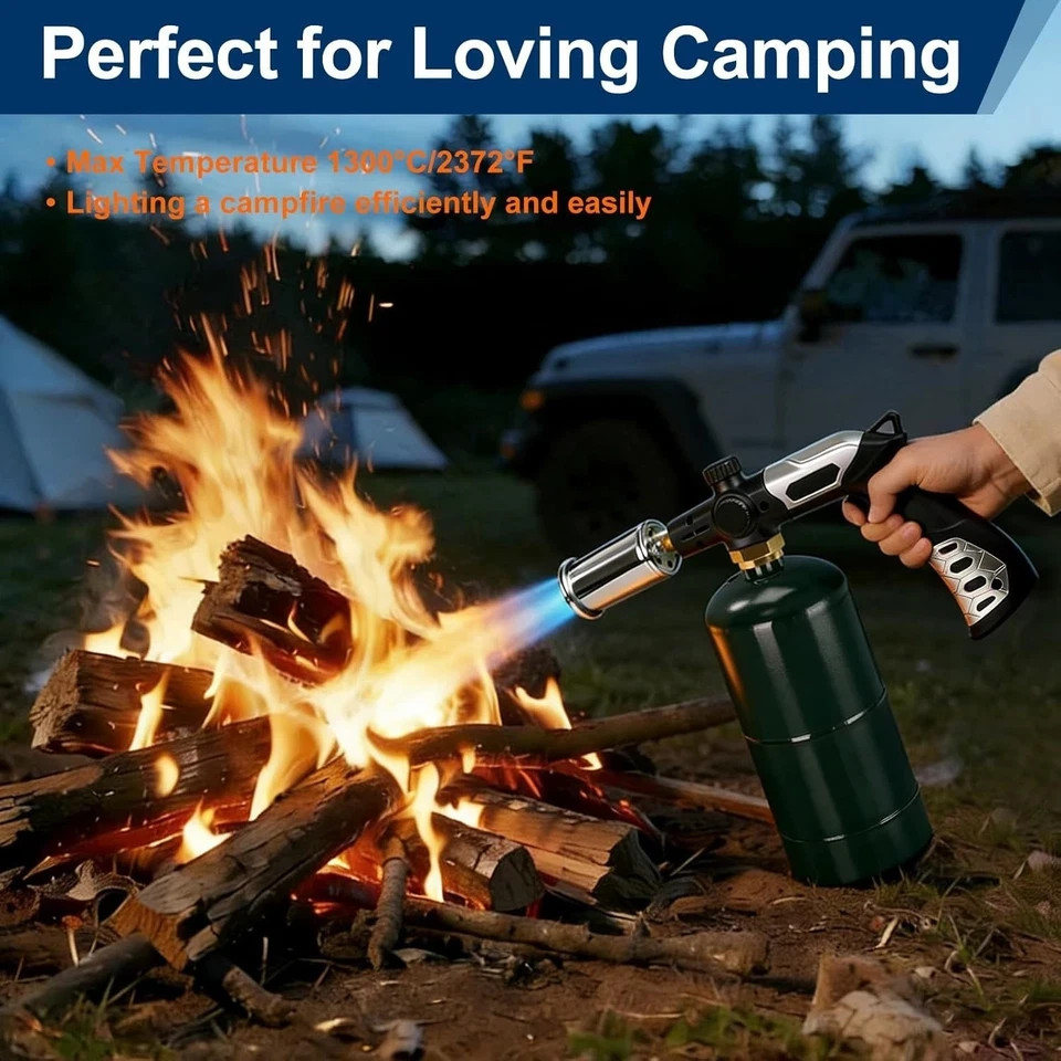 Professional Propane Torch with Powerful Adjustable Flame for Cooking...