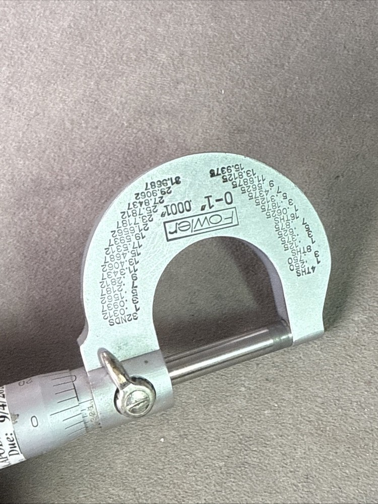 FOWLER Micrometer - 0-1" Range, .0001"