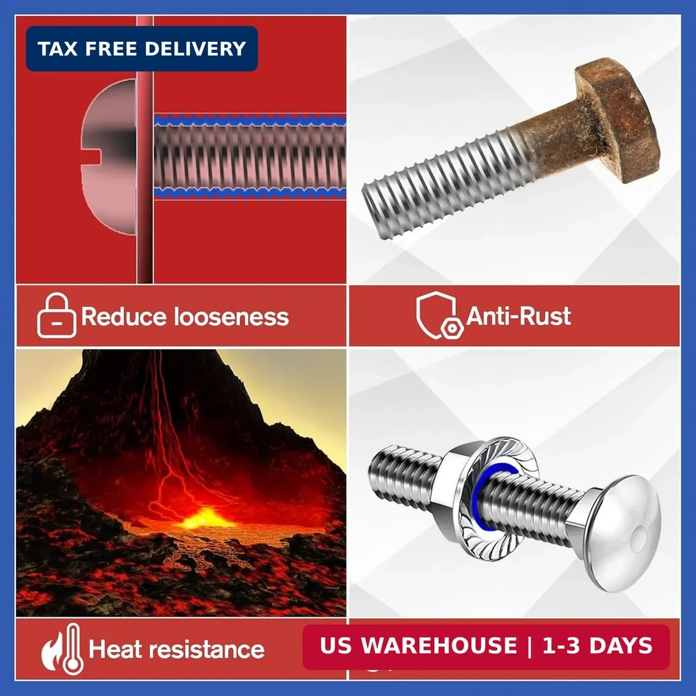 Thread Lock Blue and Red, Threadlocker Medium and Strong Strength, Thread Locker