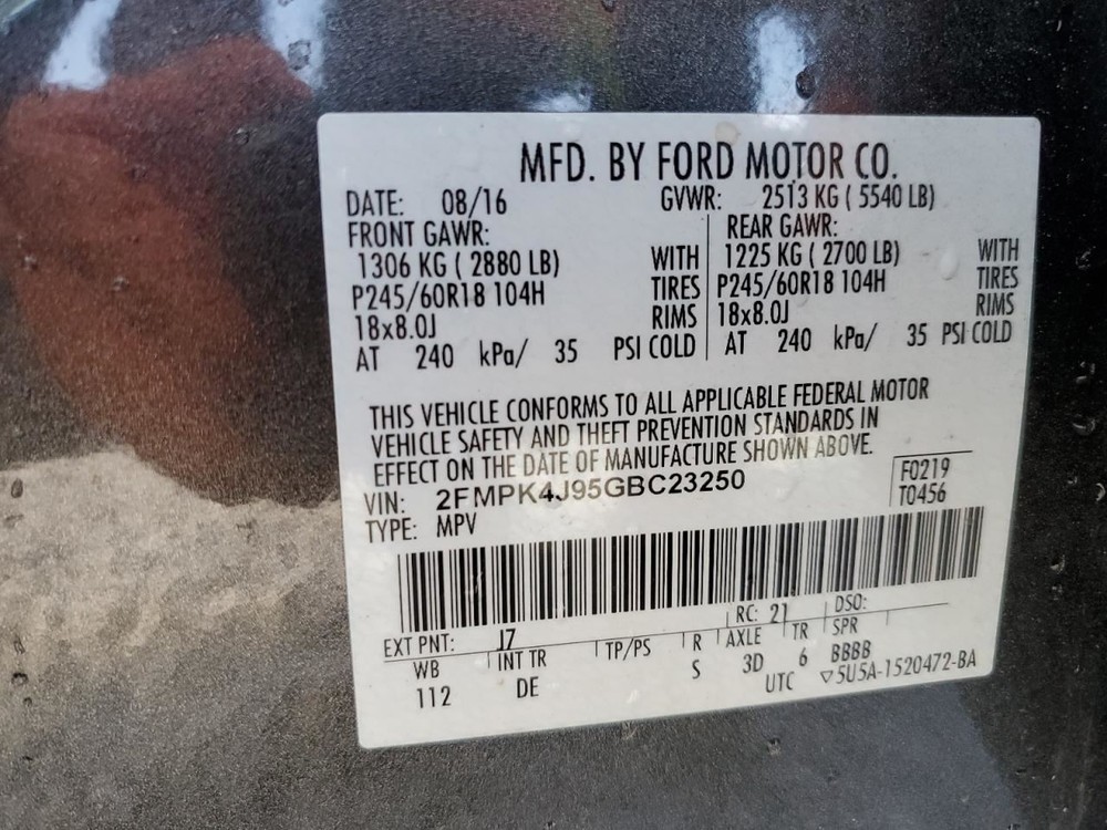 Console Front Floor SEL Fits 15-24 EDGE 4722862