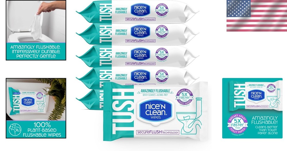 SecureFLUSH 252 Count Flushable Wet Wipes | Aloe & Vitamin E for Sensitive Skin