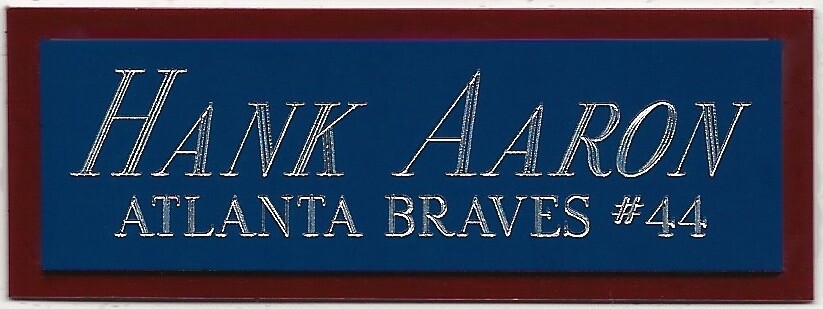 HANK AARON BRAVES NAMEPLATE FOR AUTOGRAPHED Signed Baseball Display CUBE CASE