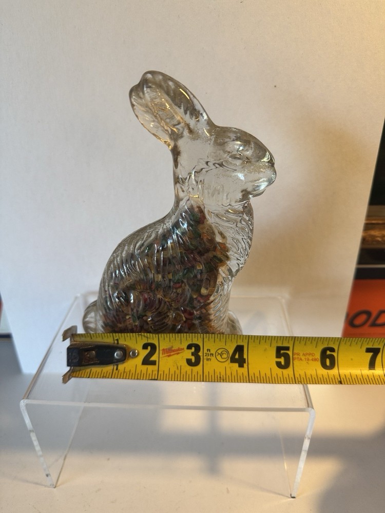 Vintage Glass Easter Bunny Rabbit Candy Container