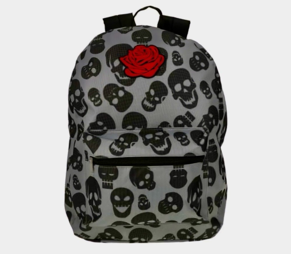 ROSE SKULLS PRINT EMO GOTH PUNK BACKPACK  METROPACK NWT