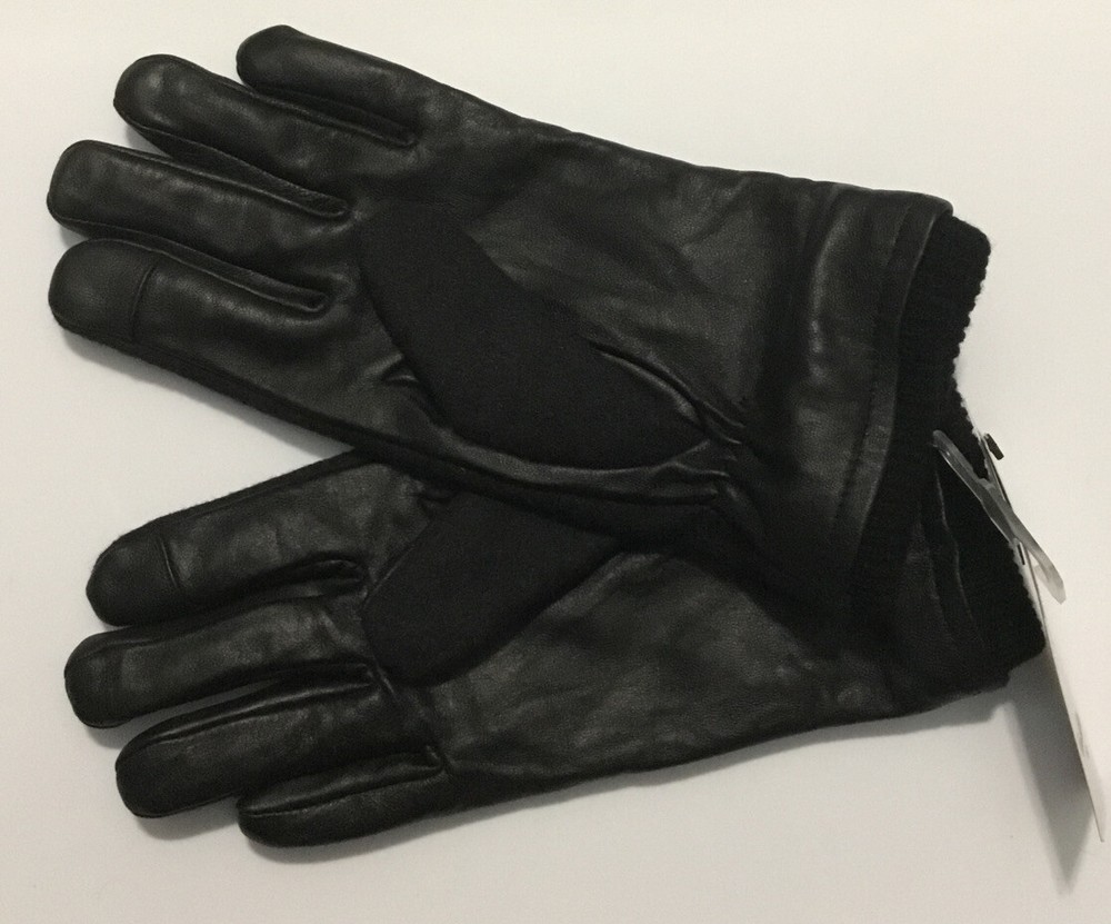 Goodfellow & Co Mens Gloves Tech Touch Leather Gray Medium