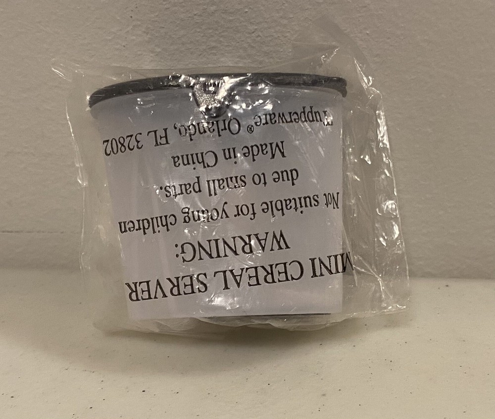 One Tupperware Mini Cereal Servers Black Lid NEW