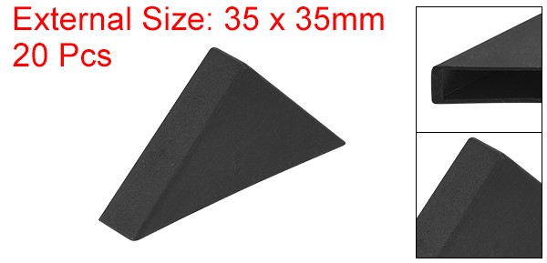20Pcs Corner Protectors 8x50mm Plastic Right Angle Corner Guards Cushion Black