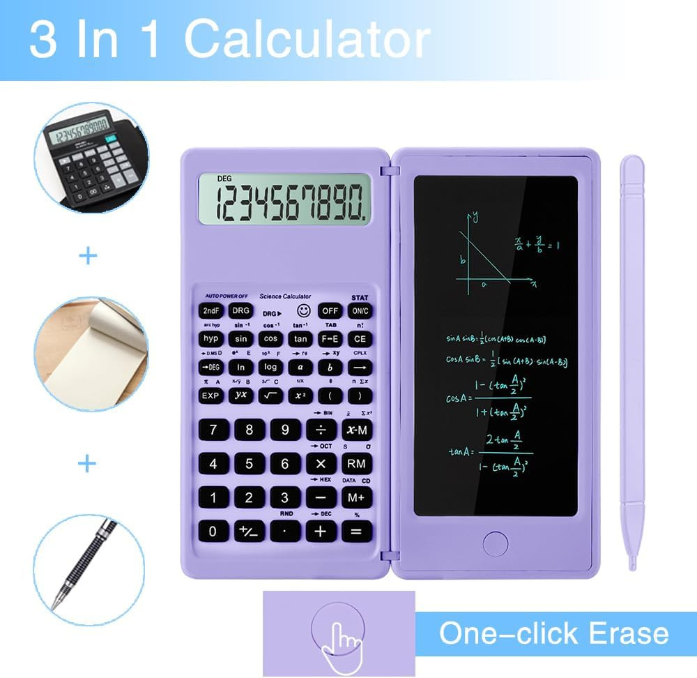 Scientific Calculators for Students, 10-Digit Large Screen, Math Calculator with