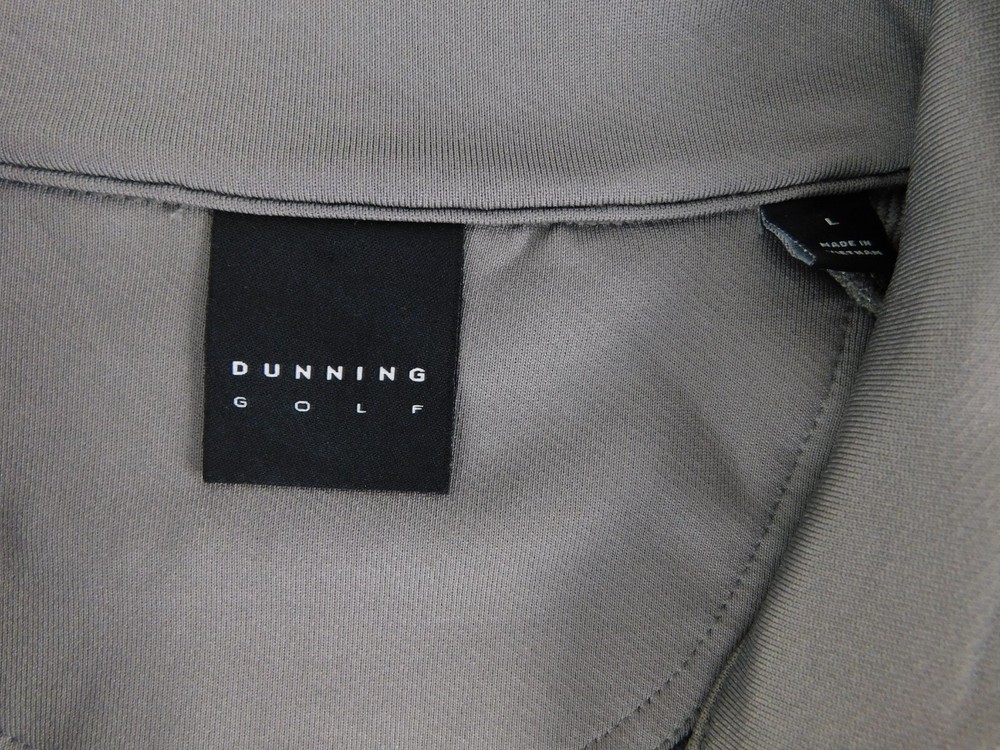 Dunning Golf Mens Designer Gray White Pullover QZ Jacket Large NICE