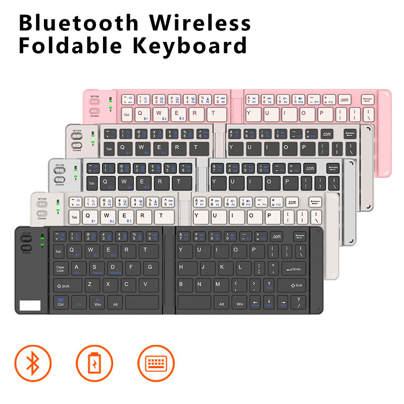 Mini Folding Keyboard Bluetooth Wireless Mobile Phone Android iOS iPhone 15/14/X