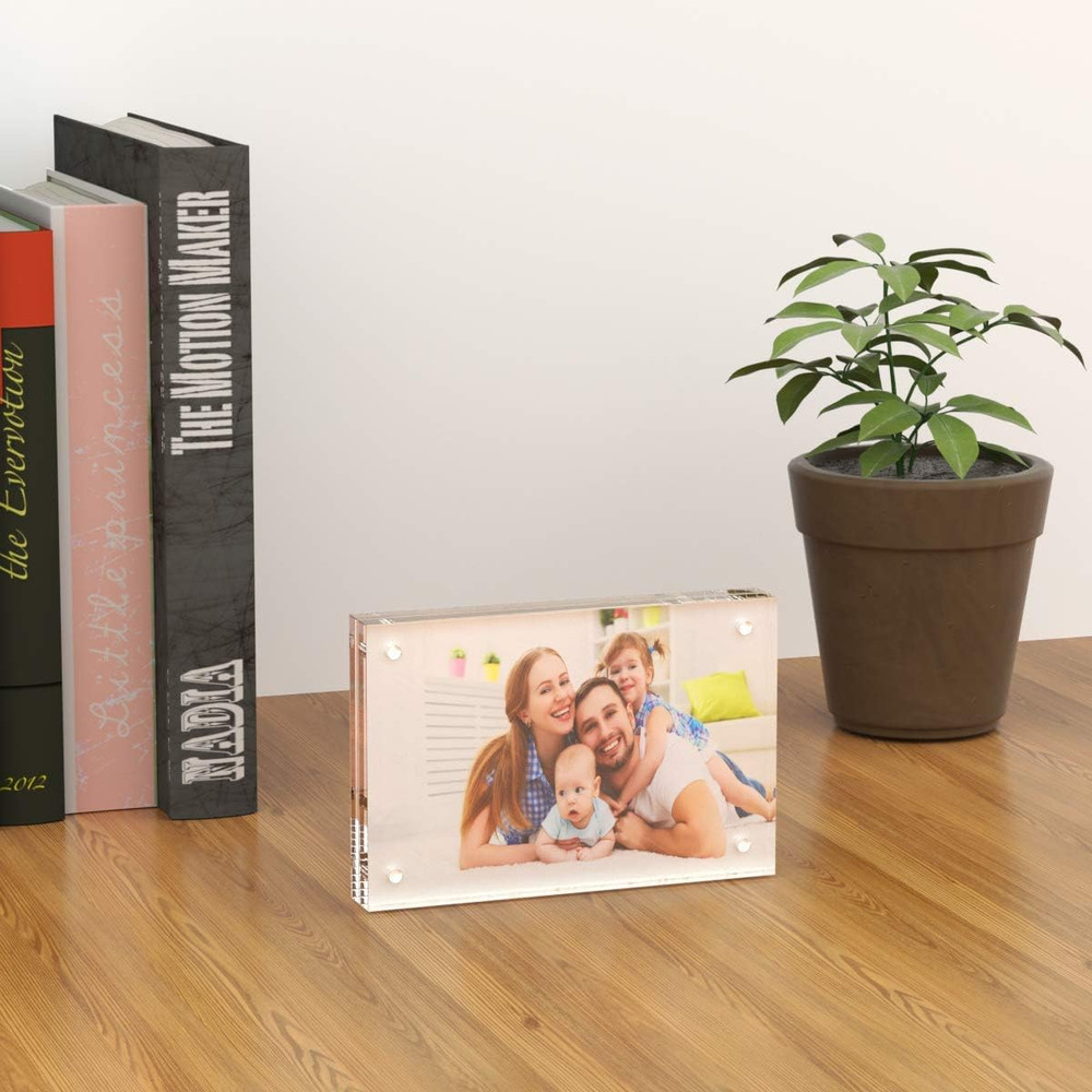 6 Pack 4x6 Acrylic Picture Frames - Double Sided Freestanding Display