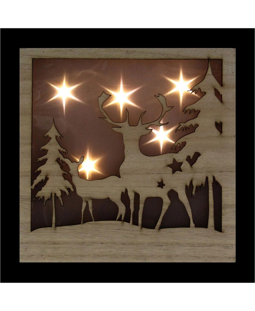 Northlight Two Deer and Trees Cut-out with Led Lighted Stars