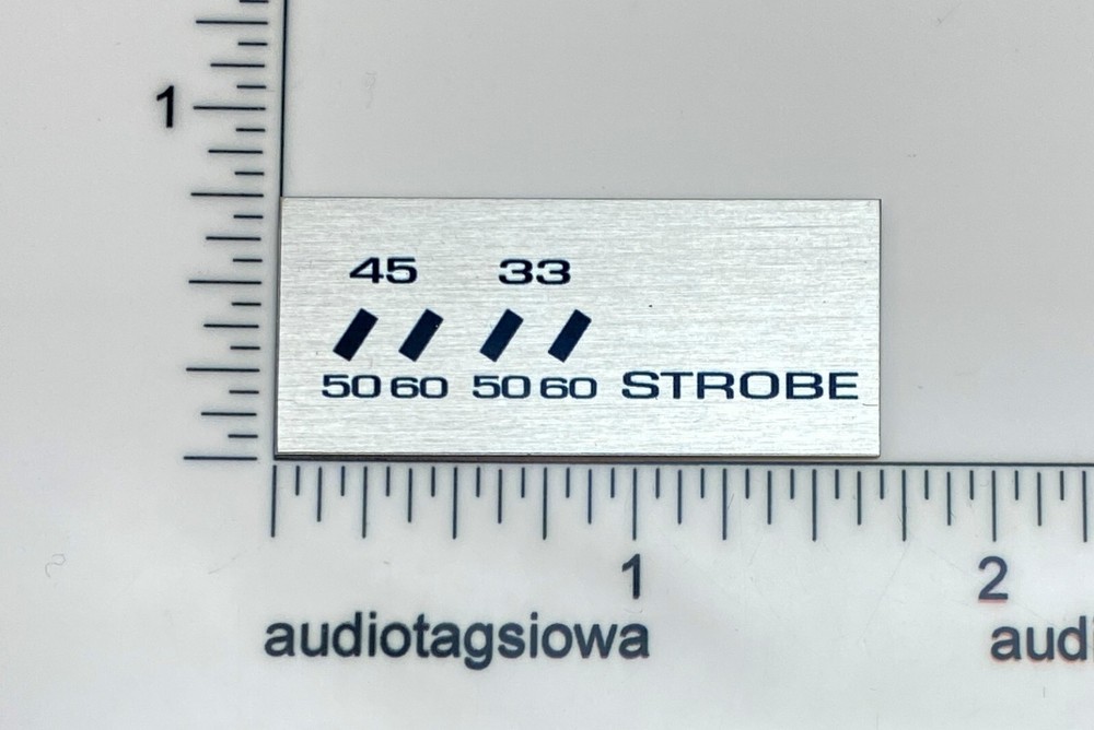 Pioneer PL-518 Speed Control Strobe Label Custom Made Aluminum
