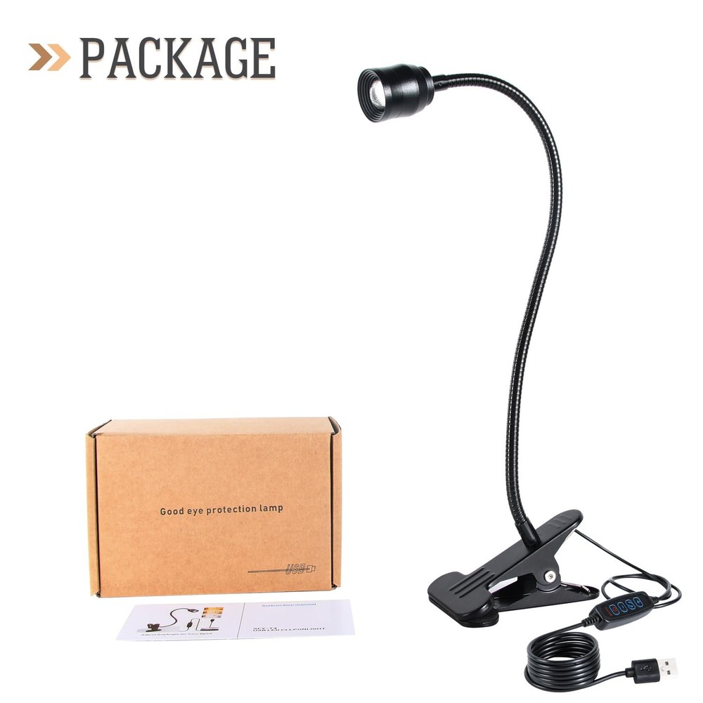 Zoomable Clip On Lamp Dimmable Spotlight for Dorm Bed Headboard Working