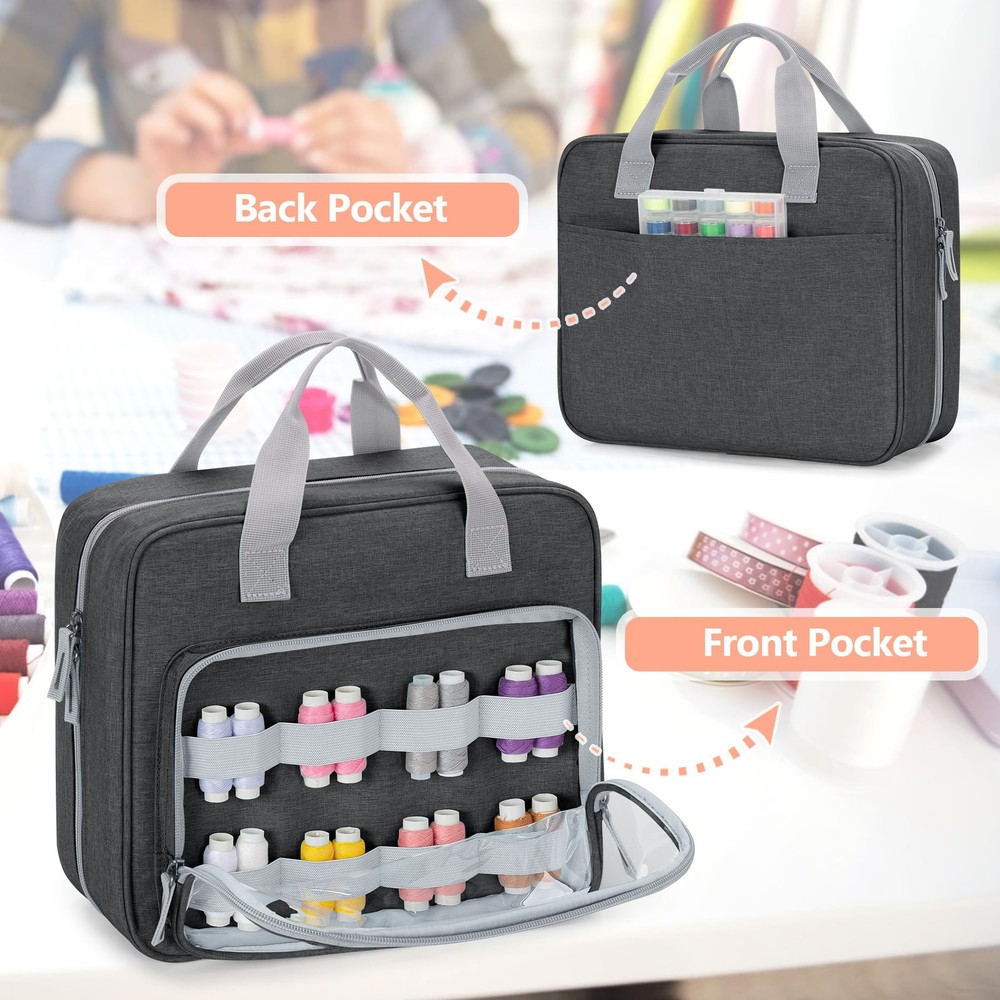 Sewing Storage Organizer with Folio Open Design Sewing Organizer Bag with Ver...