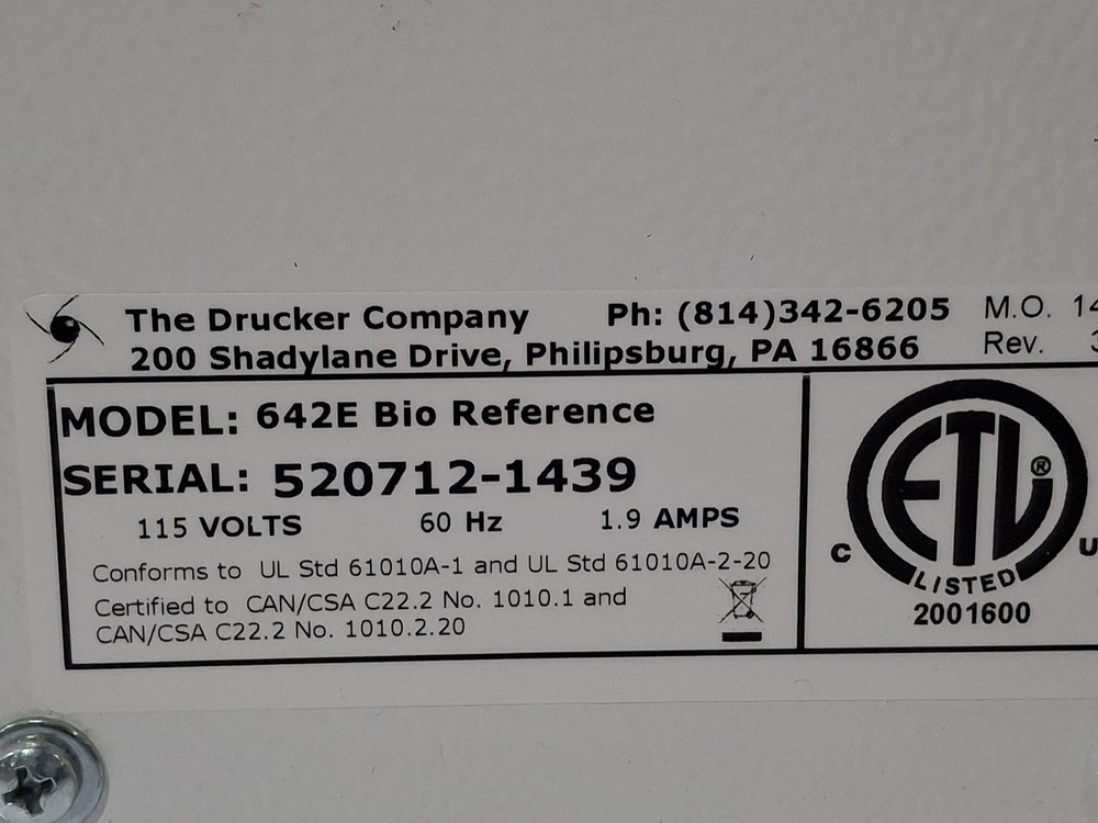 Drucker Diagnostics 642E Centrifuge