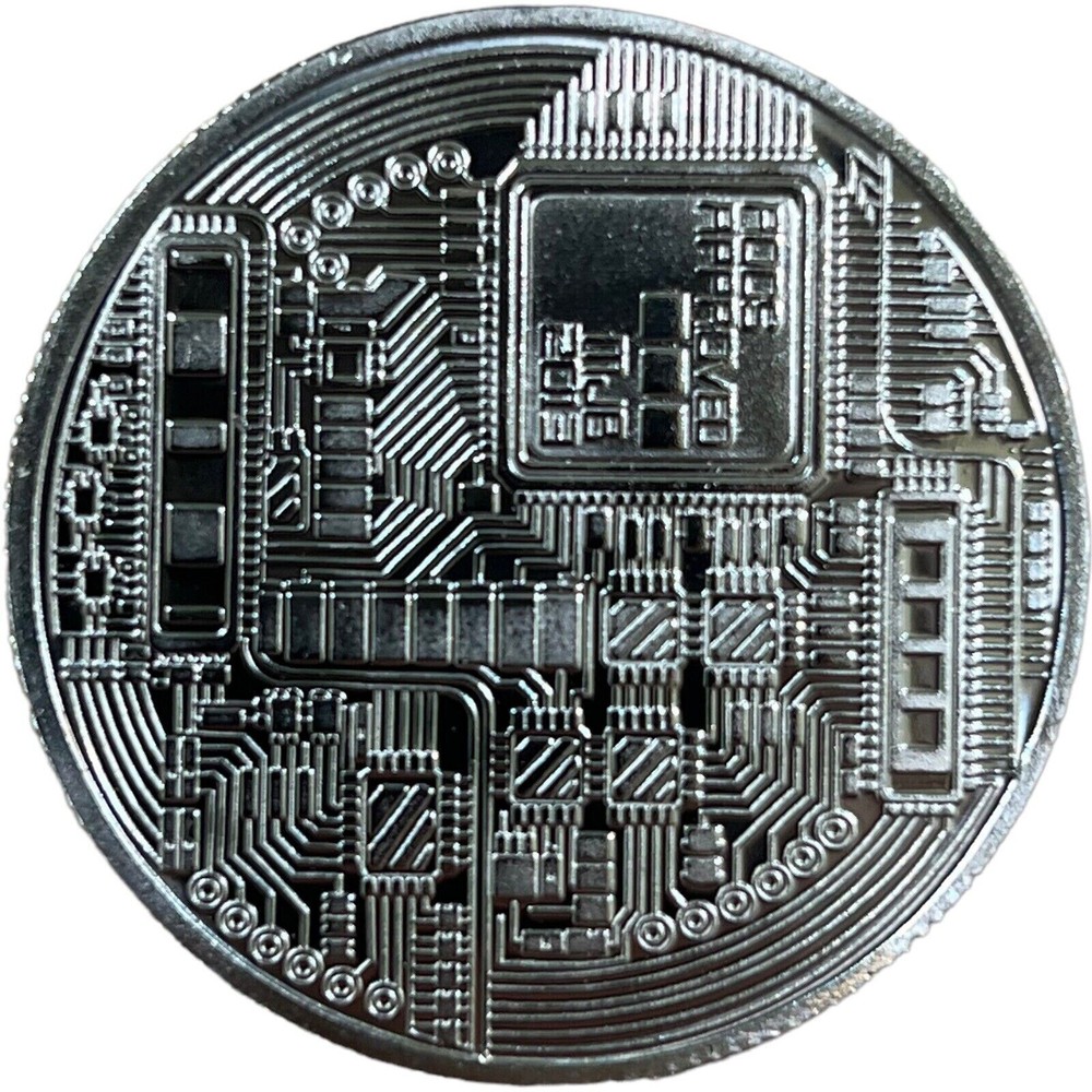 1 Coin Biticoin Silver With Plastic Box