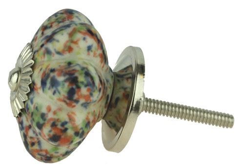 1-3/4" Speckled Ceramic Knob Multi-Colored