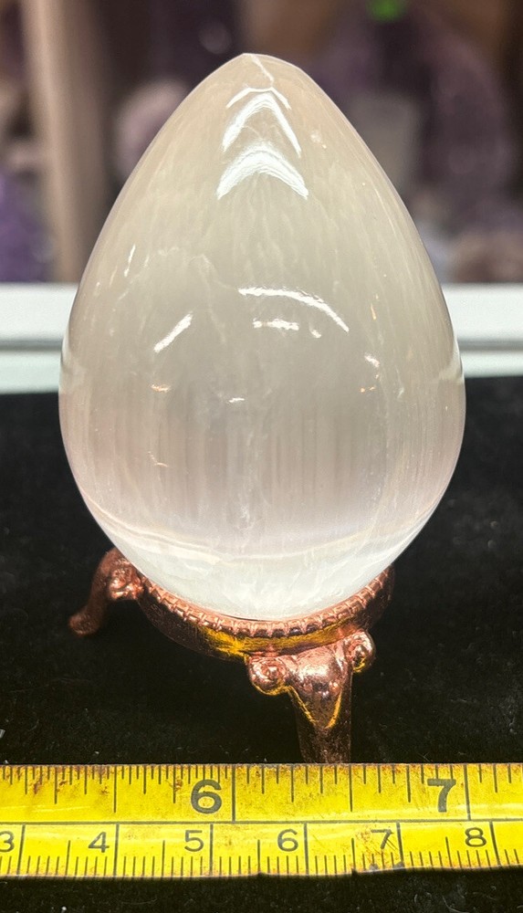 Selenite Polished 3" Egg with Stand