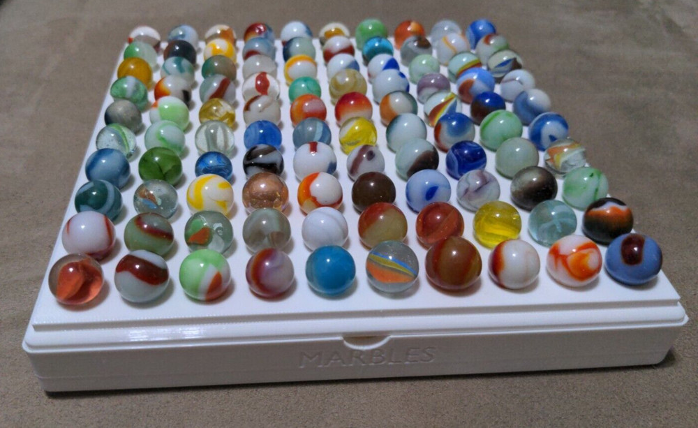 NO MARBLES - 100x 17mm Marbles Black 3D Print Display Storage Sorting Tray Case