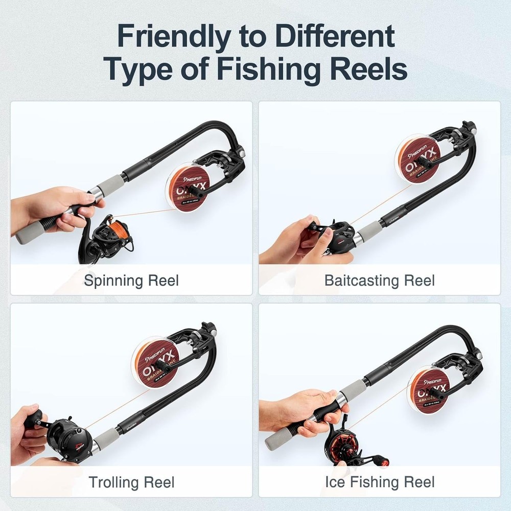 Automatic Fishing Line Winder Spooler Machine - Compact & Efficient Black Design