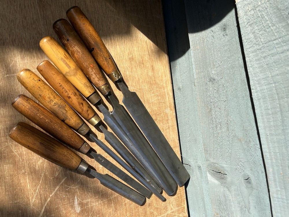 Set Of Vintage Paring Gouges By Sorby & Marples Patternmakers Carpentry Tools