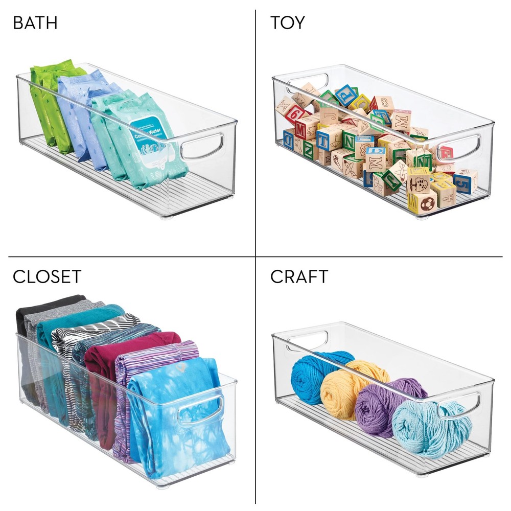 iDesign Plastic Stackable Pantry Bin - Storage Bin with Handles for Cabinets ...