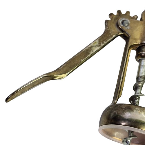 VTG Solid Brass Corkscrew Wine Bottle Opener Made in Italy
